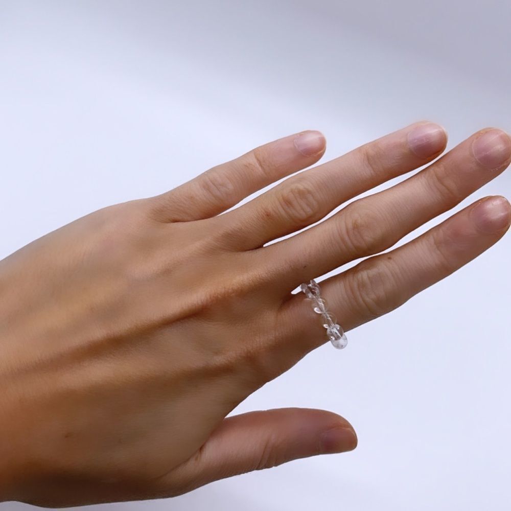 NWT Wool + Pepper Co. Clear Beaded Stackable Ring